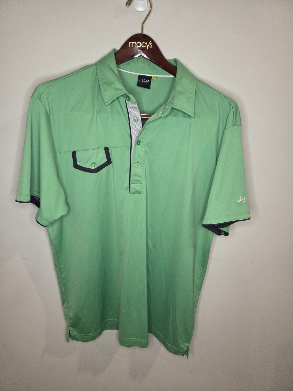 Sligo Men’s Mint Green Short-Sleeve Polo with Contrast Trim